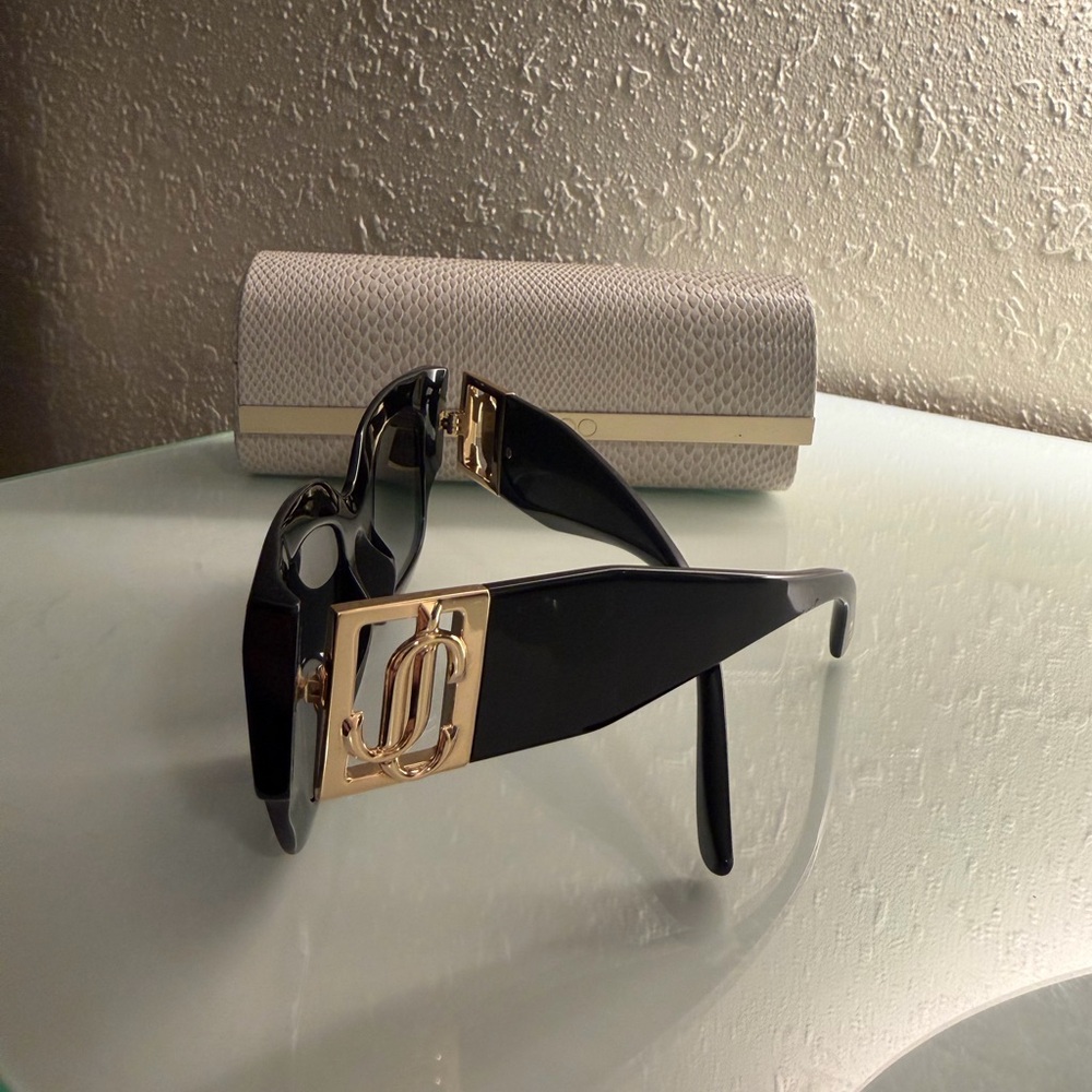 Jimmy Choo Black Sunglasses with Gold Detail